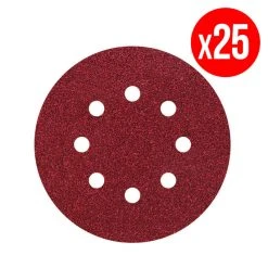 25 Disques Auto-agrippants WOLFCRAFT G120 Ø125mm