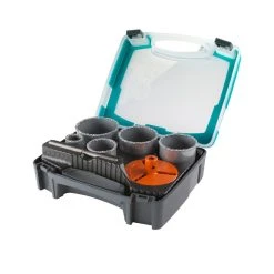Coffret De Scies Cloches Maçonnerie WOLFCRAFT 3464000 Ø33 à 83 Mm - 7 Pièces