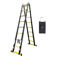 Echelle - Escabeau Télescopique WOERTHER GRAFITEK ES-500DB-G-P4 2m50 à 5m (avec Housse)