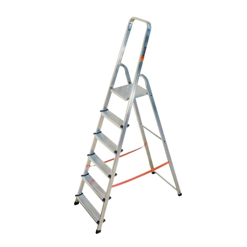 Escabeau Ménager De Sécurité ESCALUX V28150A Aluminium 6 Marches H 3M20 1 Escabeau Ménager De Sécurité ESCALUX V28150A Aluminium 6 Marches H 3M20