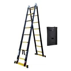 Escabeau Télescopique WOERTHER Grafitek ES-380DB-G-B - 1,9m à 3,8m - Avec Housse