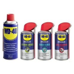 Kit Bâtiment WD-40 Produit Multifonction + Nettoyant Contact + Graisse Blanche + Super Dégrippant