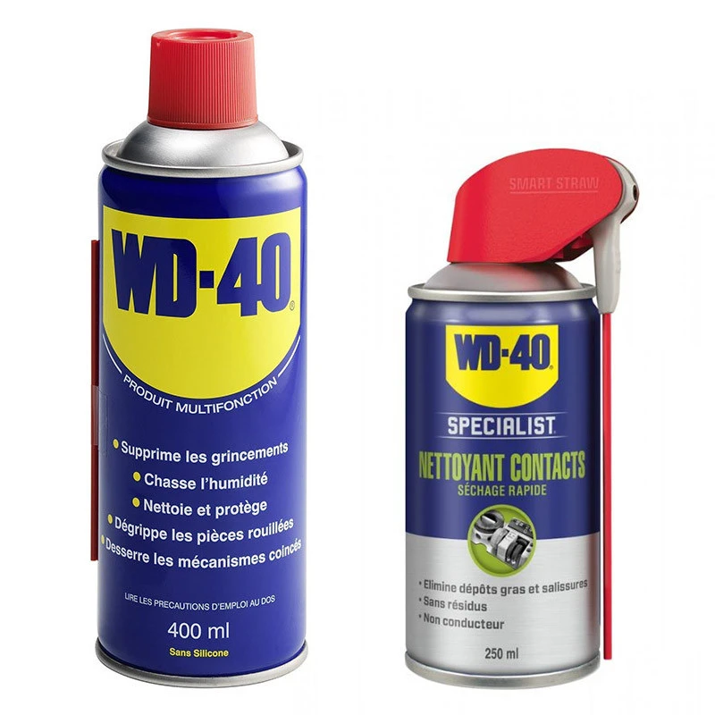 Kit électricien WD-40 Produit Multifonction 400 Ml + Nettoyant Contact 250 Ml 1 Kit électricien WD-40 Produit Multifonction 400 Ml + Nettoyant Contact 250 Ml