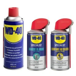 Kit Mécanique Auto WD-40 Produit Multifonction + Graisse Blanche + Lubrifiant Au Silicone