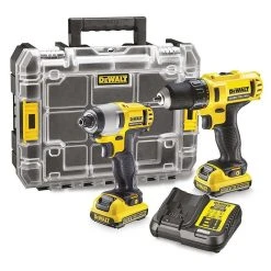 DEWALT MACHINES Kit Perceuse & Visseuse à Chocs DEWALT DCK211D2T 10,8 V 2 X 2.0 Ah (DCD710 + DCF815)