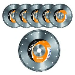 Lot De 5 + 1 GRATUIT Disques Diamant Ø125 Mm DIAM INDUSTRIES FC80 Carrelage Céramique Marbre