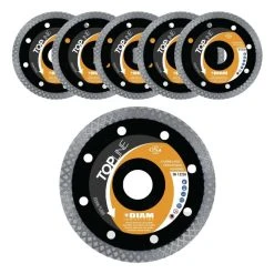 Lot De 5 + 1 GRATUIT Disques Diamant Ø125 Mm DIAM INDUSTRIES FC90 Carrelage Céramique Marbre