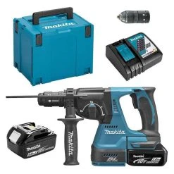 MAKITA MACHINES Marteau Perforateur MAKITA DHR243RTJ à Batteries LXT 18 V SDS-Plus (2 X 5 Ah)