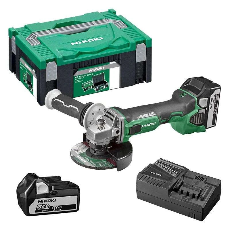 HITACHI - HIKOKI Meuleuse HIKOKI G18DBBLWQZ 18V Li-ion (2x5.0Ah) Ø 125mm 1 HITACHI - HIKOKI Meuleuse HIKOKI G18DBBLWQZ 18V Li-ion (2x5.0Ah) Ø 125mm