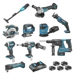MAKITA MACHINES Pack 10 Outils MAKITA DLX1011PTJ 18V 5 X 5,0 Ah