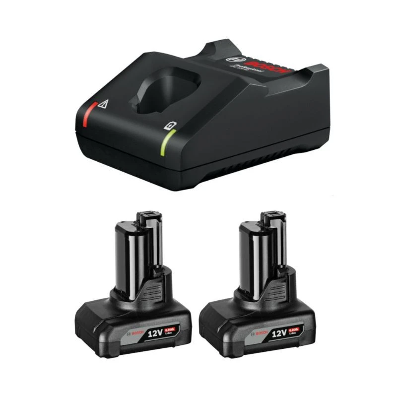 BOSCH MACHINES Pack 2 Batteries GBA 12V 6Ah + Chargeur GAL12V-40 BOSCH 1600A01B20 1 BOSCH MACHINES Pack 2 Batteries GBA 12V 6Ah + Chargeur GAL12V-40 BOSCH 1600A01B20