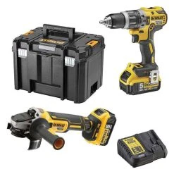 DEWALT MACHINES Pack 2 Outils DEWALT DCK2080P2T (DCD796 + DCG405) XR 18V Li-Ion (2x5Ah)