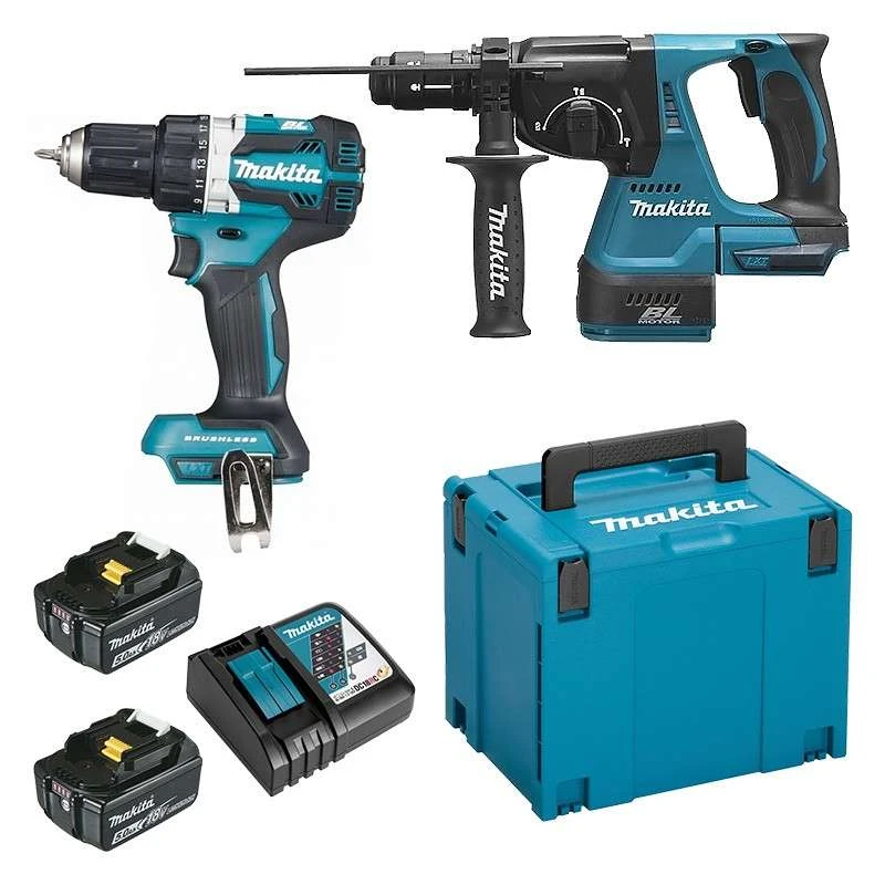 MAKITA MACHINES Pack 2 Outils MAKITA DLX2191TJ (DDF484 + DHR243) 18V Li-Ion (2 X 5,0 Ah) 1 MAKITA MACHINES Pack 2 Outils MAKITA DLX2191TJ (DDF484 + DHR243) 18V Li-Ion (2 X 5,0 Ah)