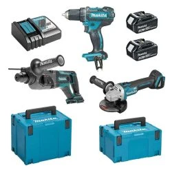 MAKITA MACHINES Pack 3 Outils MAKITA DLX3078MJ (DDF482 + DGA504 + DHR241) 18V Li-Ion (2x4Ah)