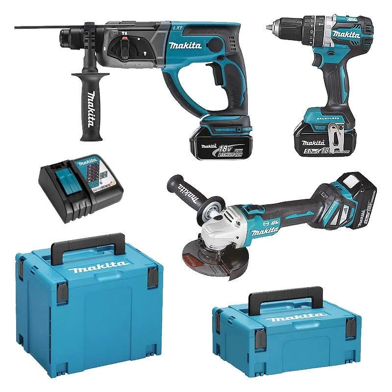MAKITA MACHINES Pack 3 Outils MAKITA DLX3093TJ (DHP484 + DHR202 + DGA513) 18V Li-Ion (3x5Ah) 1 MAKITA MACHINES Pack 3 Outils MAKITA DLX3093TJ (DHP484 + DHR202 + DGA513) 18V Li-Ion (3x5Ah)