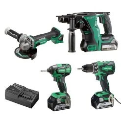 HITACHI - HIKOKI Pack 4 Outils HIKOKI KC18DG4LWDZ (DS18DBSL + WH18DBDL2 + DH18DBL + G18DBL) 18V Li-ion (3x5,0Ah)