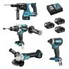 MAKITA MACHINES Pack 4 Outils MAKITA DLX4090T2x6-1x4 LXT 18 V (2 X 6,0 Ah - 1 X 4,0 Ah)