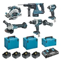 MAKITA MACHINES Pack 5 Outils MAKITA DLX5038PTJ 18V Li-Ion (4x5Ah)