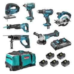 MAKITA MACHINES Pack 7 Outils MAKITA DLX7013PT1 18V (5x5Ah)