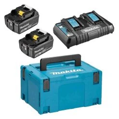 MAKITA MACHINES Pack Énergie MAKITA 197629-2 18V Li-Ion (2 Batteries 5,0 Ah + 1 Chargeur Double) Avec Coffret MAKPAC