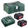 Pack Energie METABO 2 Batterie 4,0 Ah Li-Power + Chargeur ASC 55 + Coffret MetaBOX