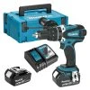 MAKITA MACHINES Perceuse Visseuse à Percussion MAKITA DHP458RTJ 18 V Li-ion 2 X 5.0 Ah