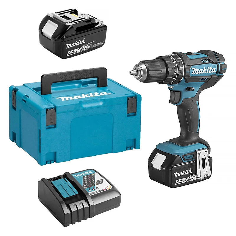 MAKITA MACHINES Perceuse Visseuse à Percussion MAKITA DHP482RTJ 18 V Li-Ion 5 Ah Ø 13 Mm 1 MAKITA MACHINES Perceuse Visseuse à Percussion MAKITA DHP482RTJ 18 V Li-Ion 5 Ah Ø 13 Mm
