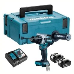 MAKITA MACHINES Perceuse Visseuse à Percussion MAKITA DHP486RTJ 18V - 2 Batteries Li-ion 5 Ah + Chargeur Rapide + MAKPAC