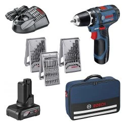 BOSCH MACHINES Perceuse Visseuse BOSCH GSR 12V-15 Set 2+4 Ah + 39 Accessoires