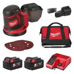 Ponceuse Orbitale Excentrique MILWAUKEE M18 BOS125-502B Ø 125mm (2x5Ah)