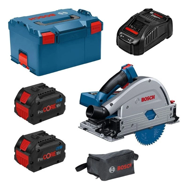 BOSCH MACHINES Scie Circulaire Plongeante Sans Fil BITURBO BOSCH GKT 18V-52 GC 2 X 5.5Ah 1 BOSCH MACHINES Scie Circulaire Plongeante Sans Fil BITURBO BOSCH GKT 18V-52 GC 2 X 5.5Ah