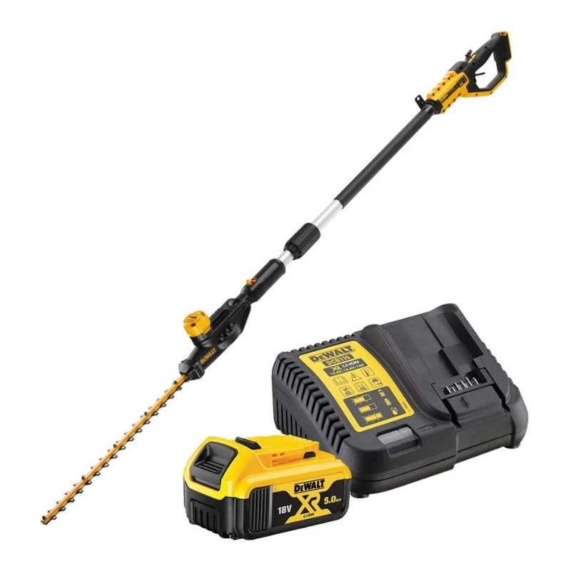 DEWALT MACHINES Taille-haies Sur Perche XR 18V 55cm/25mm DEWALT DCMPH566P1-QW 1 Batterie 5Ah Li-Ion + Chargeur 1 DEWALT MACHINES Taille-haies Sur Perche XR 18V 55cm/25mm DEWALT DCMPH566P1-QW 1 Batterie 5Ah Li-Ion + Chargeur
