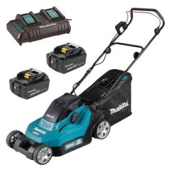 MAKITA MACHINES Tondeuse à Gazon MAKITA DLM382CM2 38cm 2x18V (2 X 4,0 Ah)